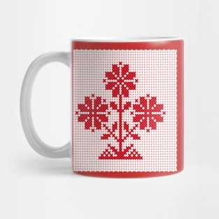 White and red Belarus ornament Mug